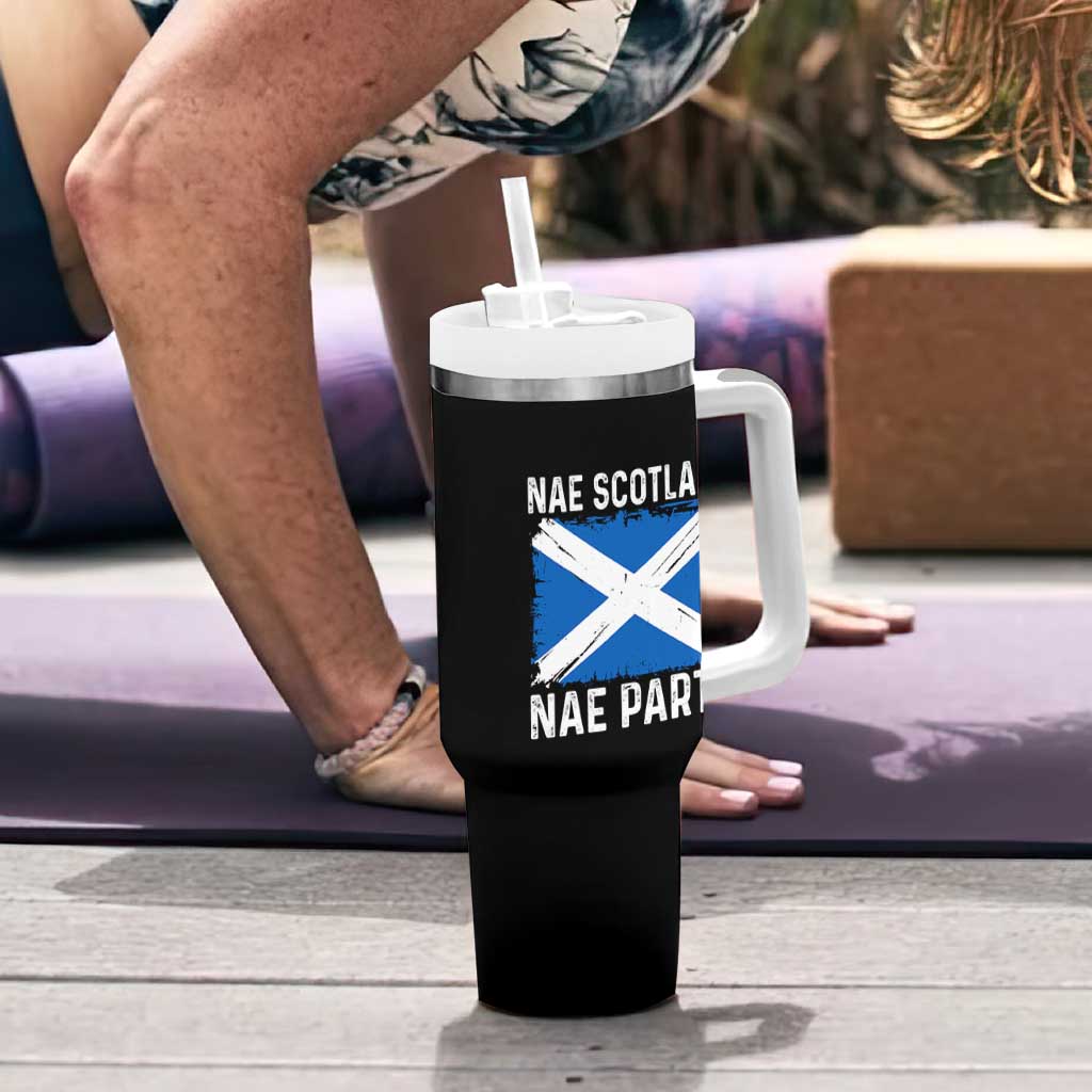 Nae Scotland Nae Party Saltire Flag Tumbler With Handle Vintage Scottish Accent Soccer Fans Football Tournament