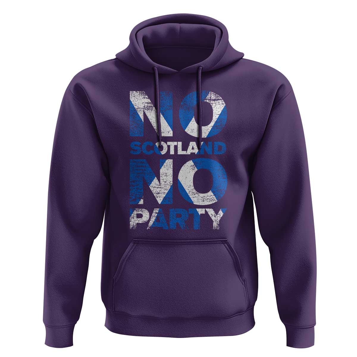 No Scotland No Party Saltire Flag Hoodie Football Fans Soccer Tournament Sports Lover