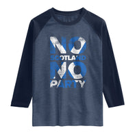 No Scotland No Party Saltire Flag Raglan Shirt Football Fans Soccer Tournament Sports Lover