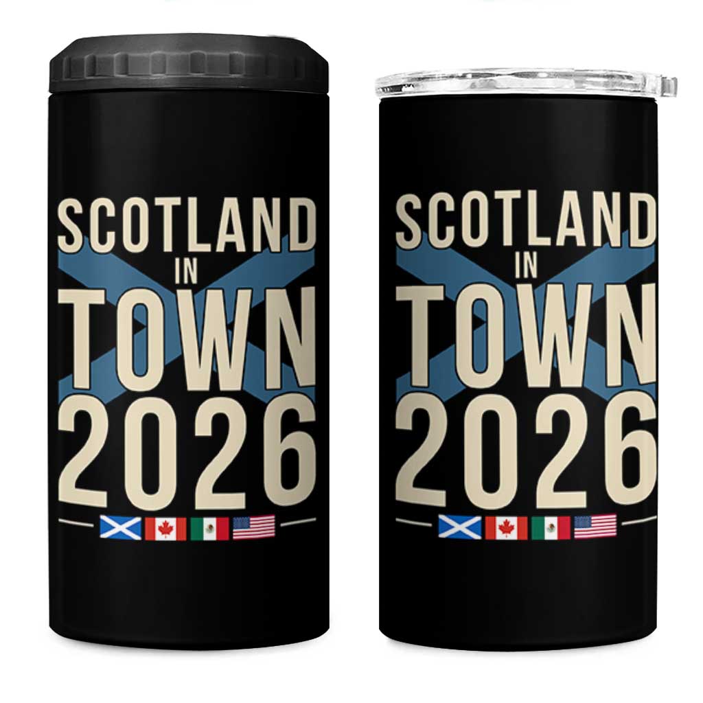Scotland in Town 2026 Football Fans 4 in 1 Can Cooler Tumbler Soccer Tournament North American Sports Lovers