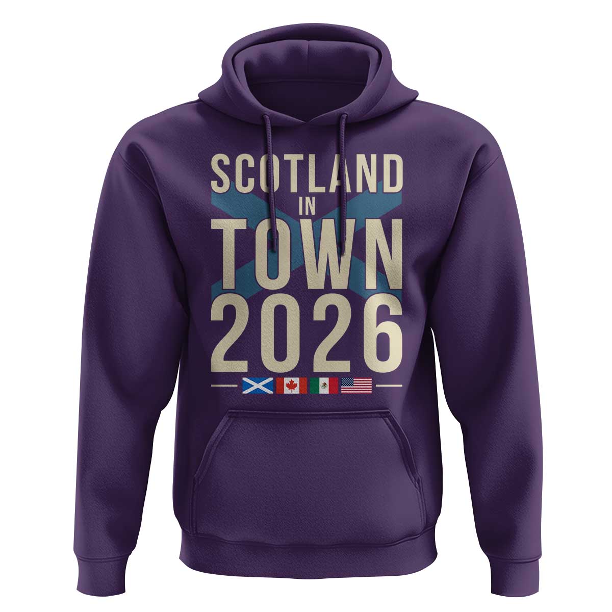 Scotland in Town 2026 Football Fans Hoodie Soccer Tournament North American Sports Lovers