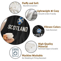 Scotland Round Saltire Flag Emblem Throw Blanket Classic Varsity Typography Sports Fans