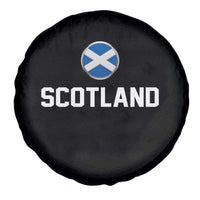 Scotland Round Saltire Flag Emblem Spare Tire Cover Classic Varsity Typography Sports Fans