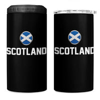 Scotland Round Saltire Flag Emblem 4 in 1 Can Cooler Tumbler Classic Varsity Typography Sports Fans
