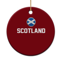 Scotland Round Saltire Flag Emblem Ceramic Ornament Classic Varsity Typography Sports Fans