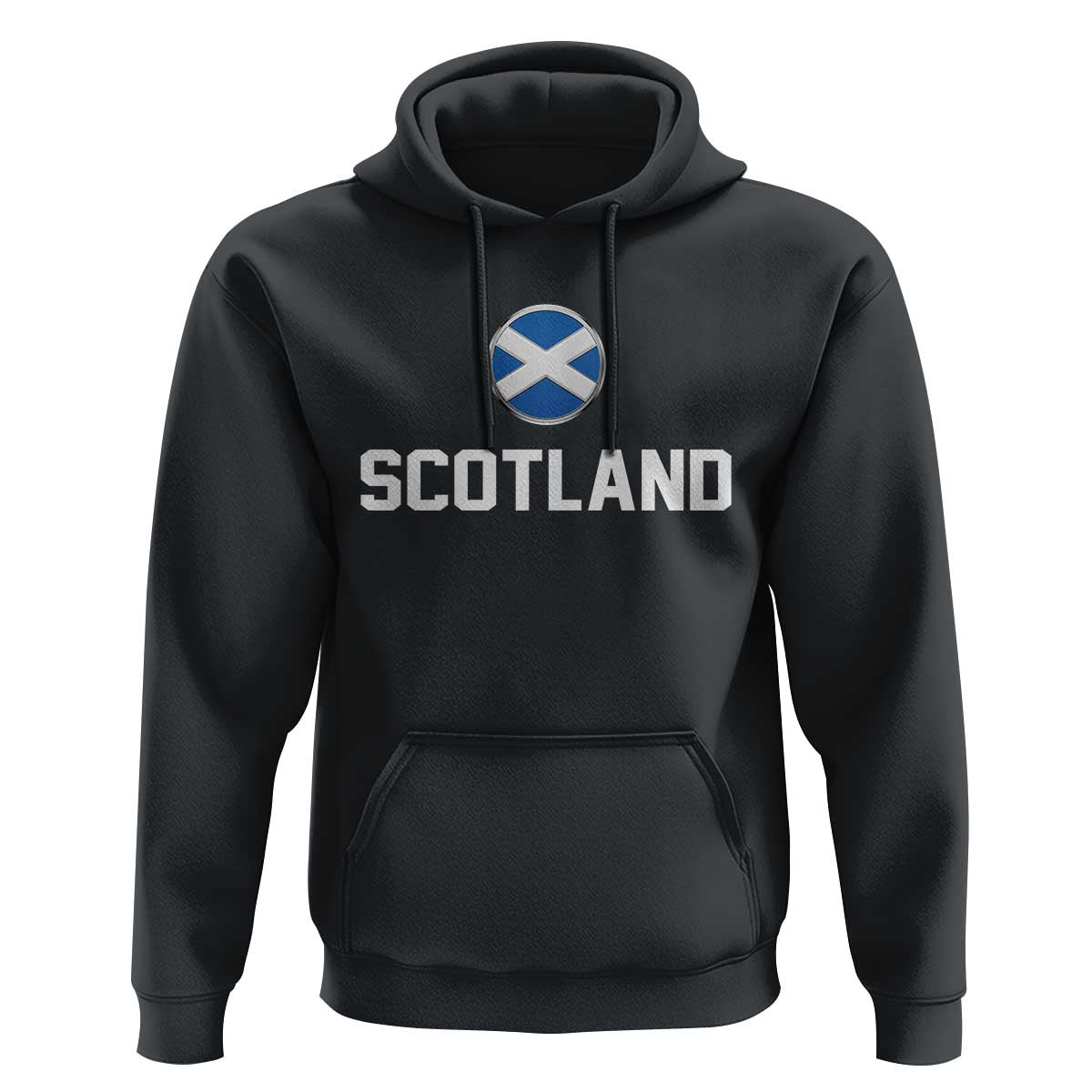 Scotland Round Saltire Flag Emblem Hoodie Classic Varsity Typography Sports Fans