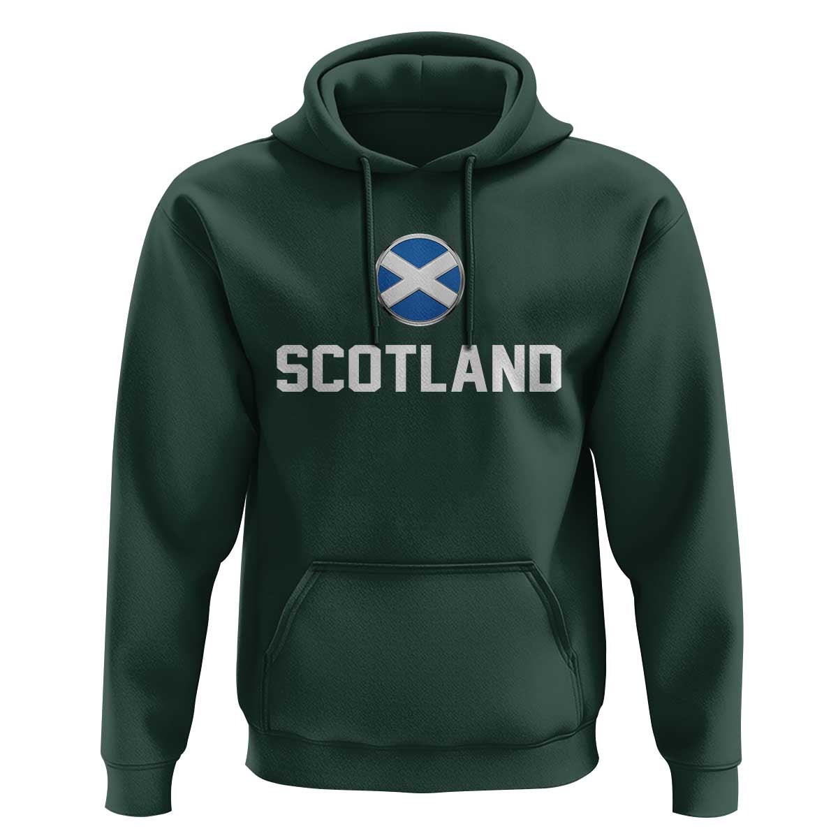 Scotland Round Saltire Flag Emblem Hoodie Classic Varsity Typography Sports Fans