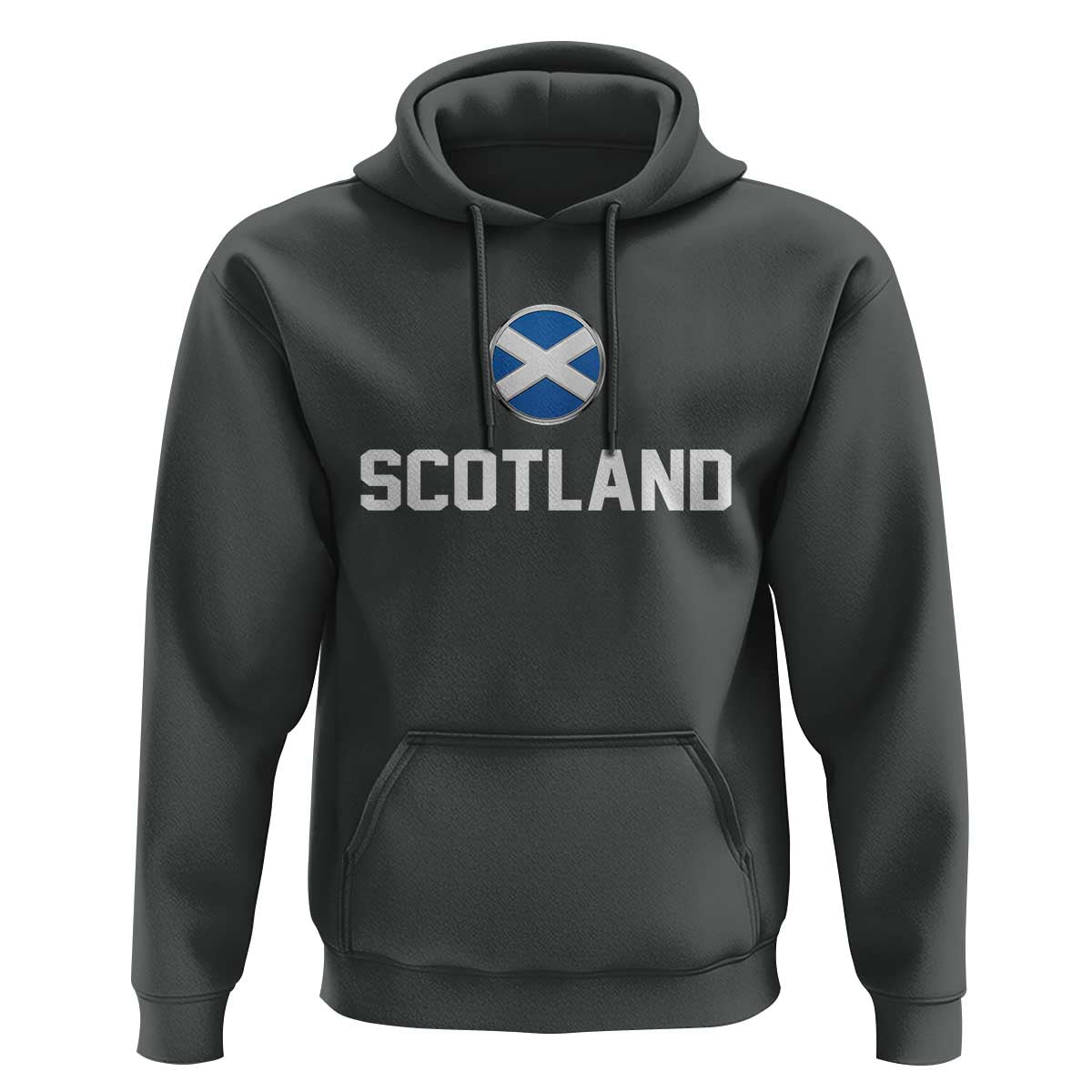 Scotland Round Saltire Flag Emblem Hoodie Classic Varsity Typography Sports Fans
