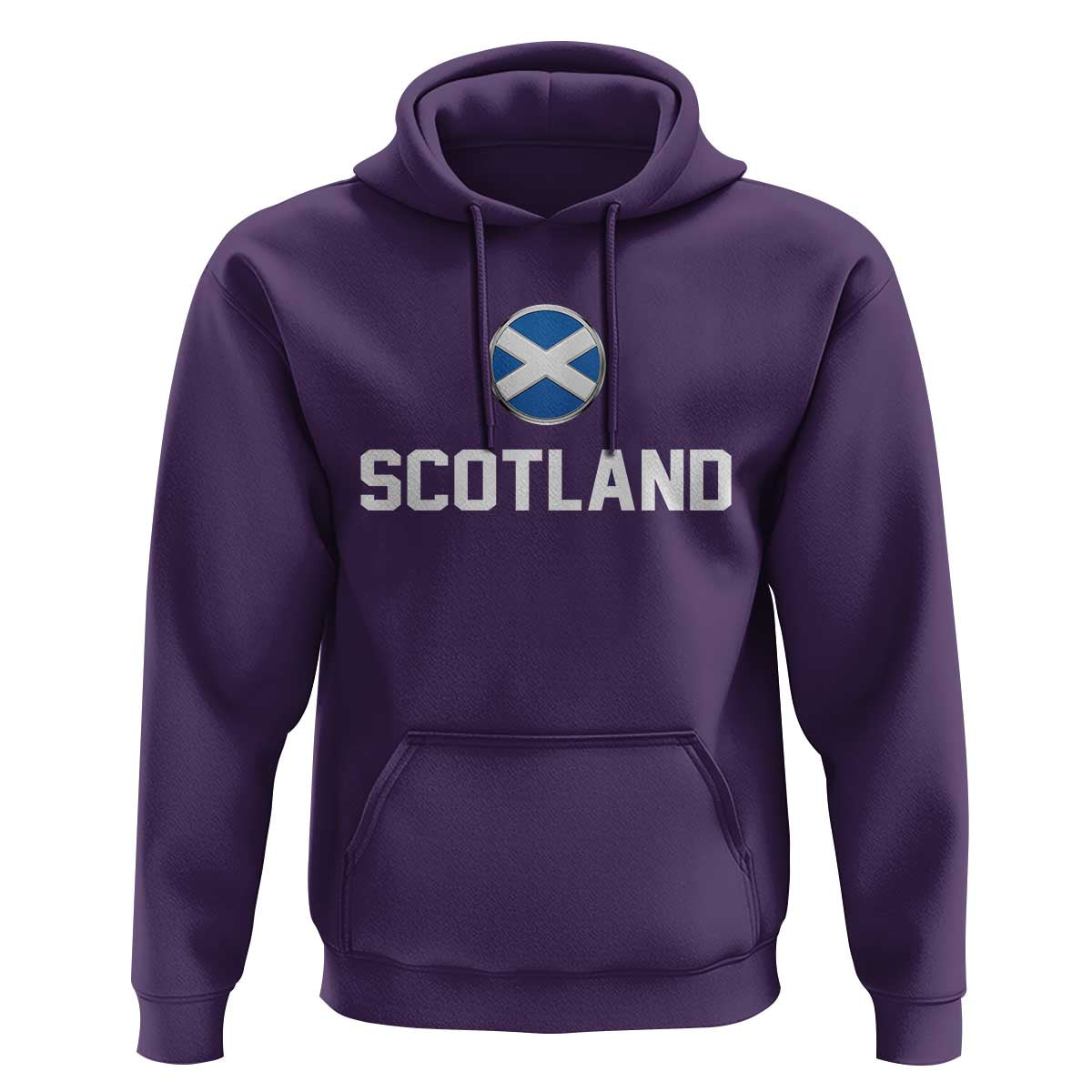 Scotland Round Saltire Flag Emblem Hoodie Classic Varsity Typography Sports Fans