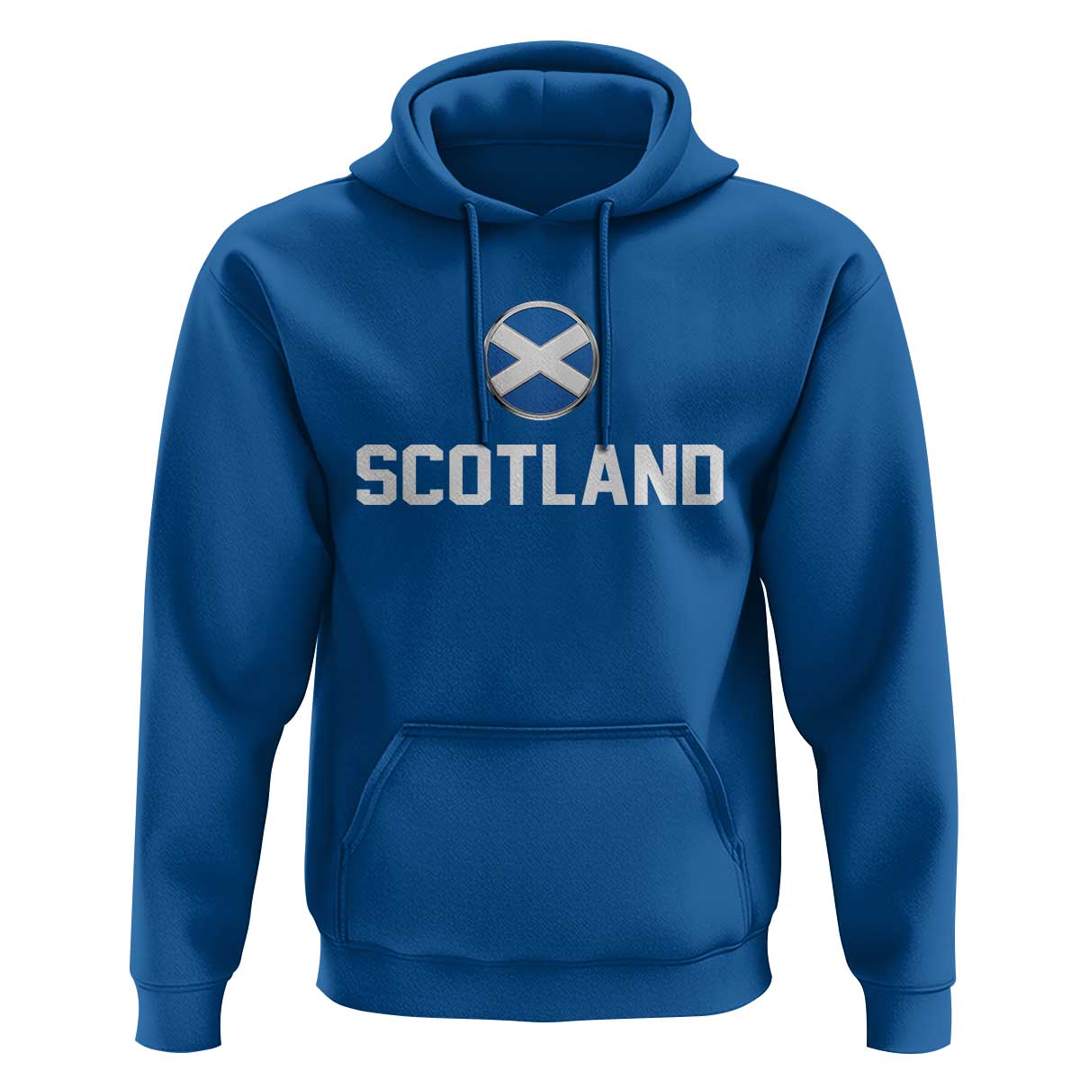 Scotland Round Saltire Flag Emblem Hoodie Classic Varsity Typography Sports Fans