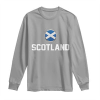 Scotland Round Saltire Flag Emblem Long Sleeve Shirt Classic Varsity Typography Sports Fans