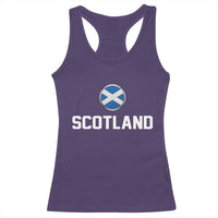 Scotland Round Saltire Flag Emblem Racerback Tank Top Classic Varsity Typography Sports Fans