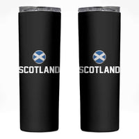 Scotland Round Saltire Flag Emblem Skinny Tumbler Classic Varsity Typography Sports Fans