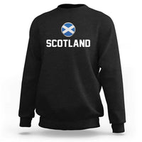 Scotland Round Saltire Flag Emblem Sweatshirt Classic Varsity Typography Sports Fans
