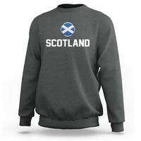 Scotland Round Saltire Flag Emblem Sweatshirt Classic Varsity Typography Sports Fans