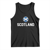Scotland Round Saltire Flag Emblem Tank Top Classic Varsity Typography Sports Fans