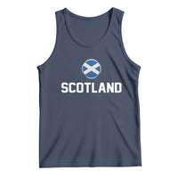 Scotland Round Saltire Flag Emblem Tank Top Classic Varsity Typography Sports Fans