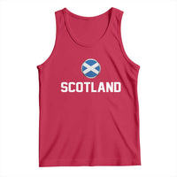 Scotland Round Saltire Flag Emblem Tank Top Classic Varsity Typography Sports Fans