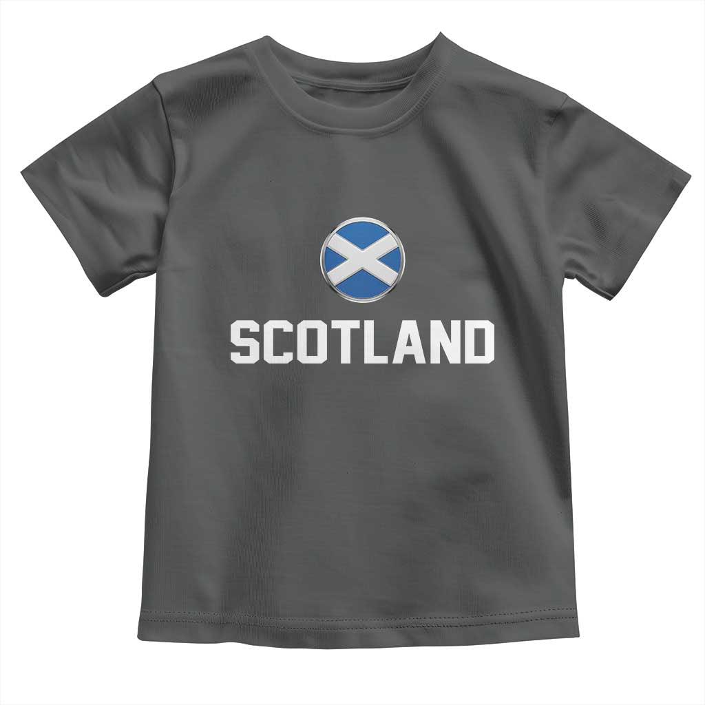 Scotland Round Saltire Flag Emblem Toddler T Shirt Classic Varsity Typography Sports Fans