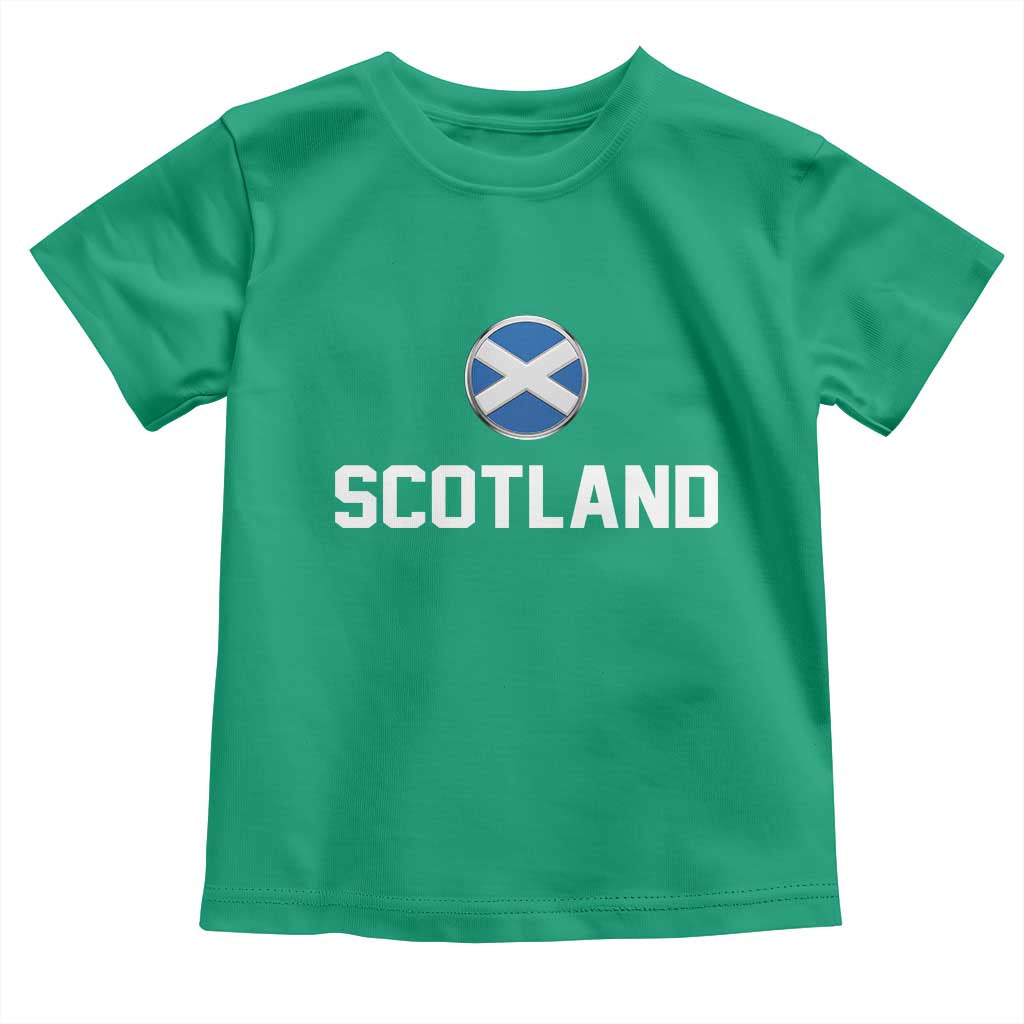 Scotland Round Saltire Flag Emblem Toddler T Shirt Classic Varsity Typography Sports Fans