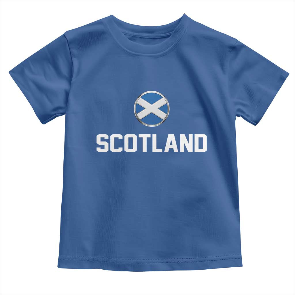 Scotland Round Saltire Flag Emblem Toddler T Shirt Classic Varsity Typography Sports Fans
