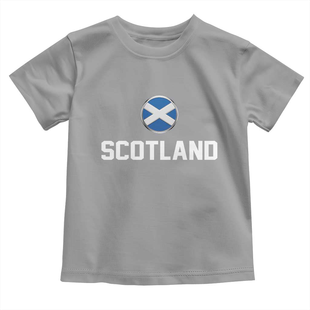 Scotland Round Saltire Flag Emblem Toddler T Shirt Classic Varsity Typography Sports Fans