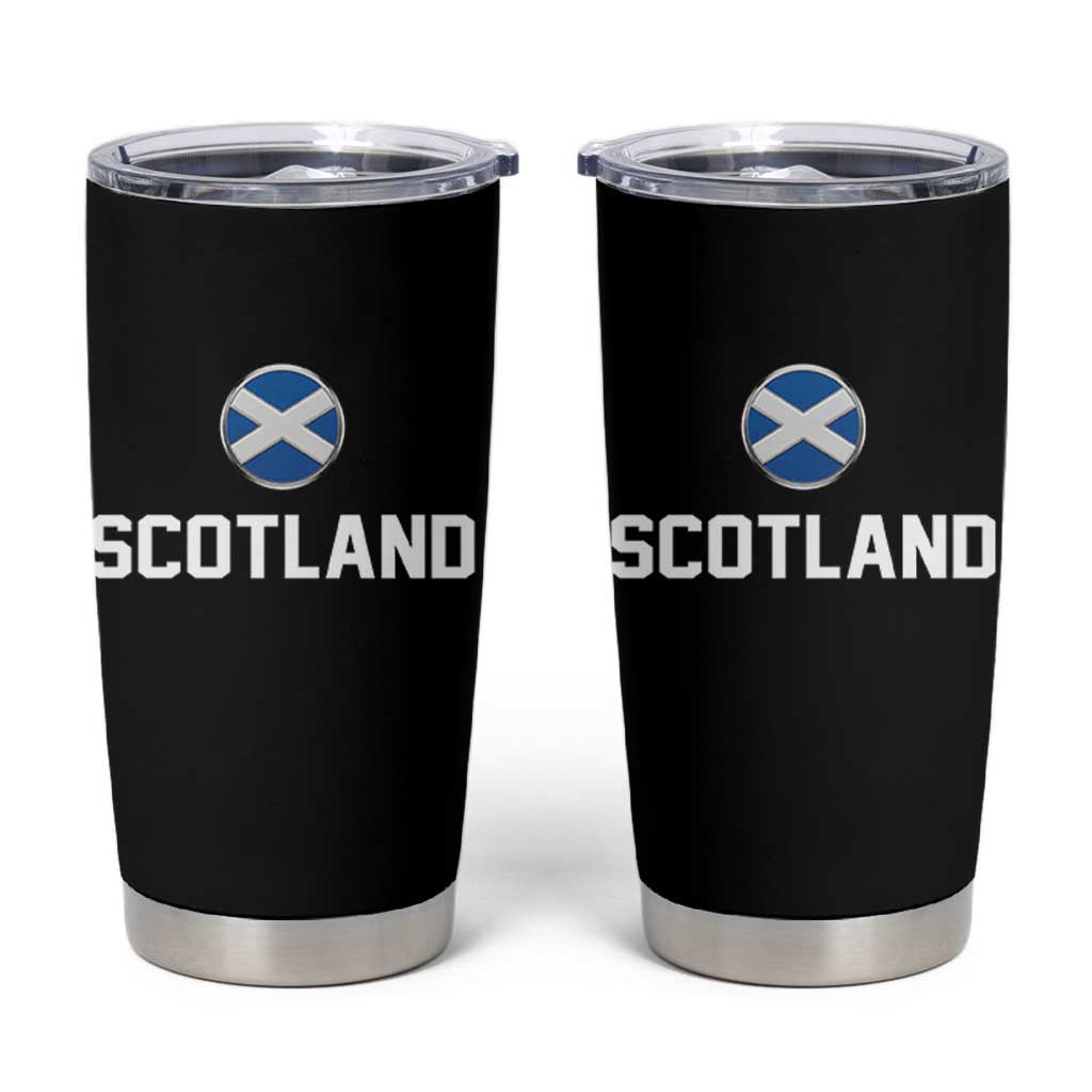Scotland Round Saltire Flag Emblem Tumbler Cup Classic Varsity Typography Sports Fans