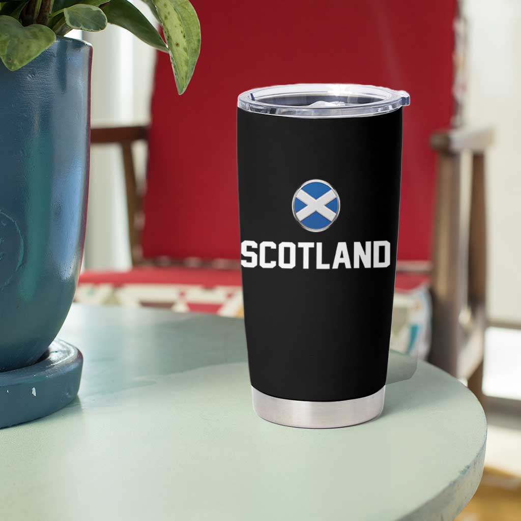 Scotland Round Saltire Flag Emblem Tumbler Cup Classic Varsity Typography Sports Fans