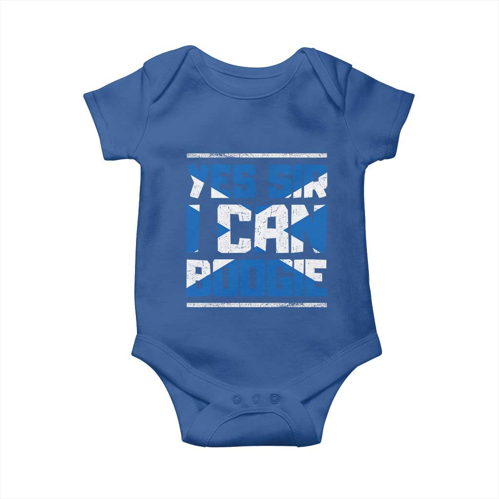 Funny Scottish Anthem Fan Saltire Flag Baby Onesie Yes Sir I Can Boogie Sports Style Scotland Football Supporters
