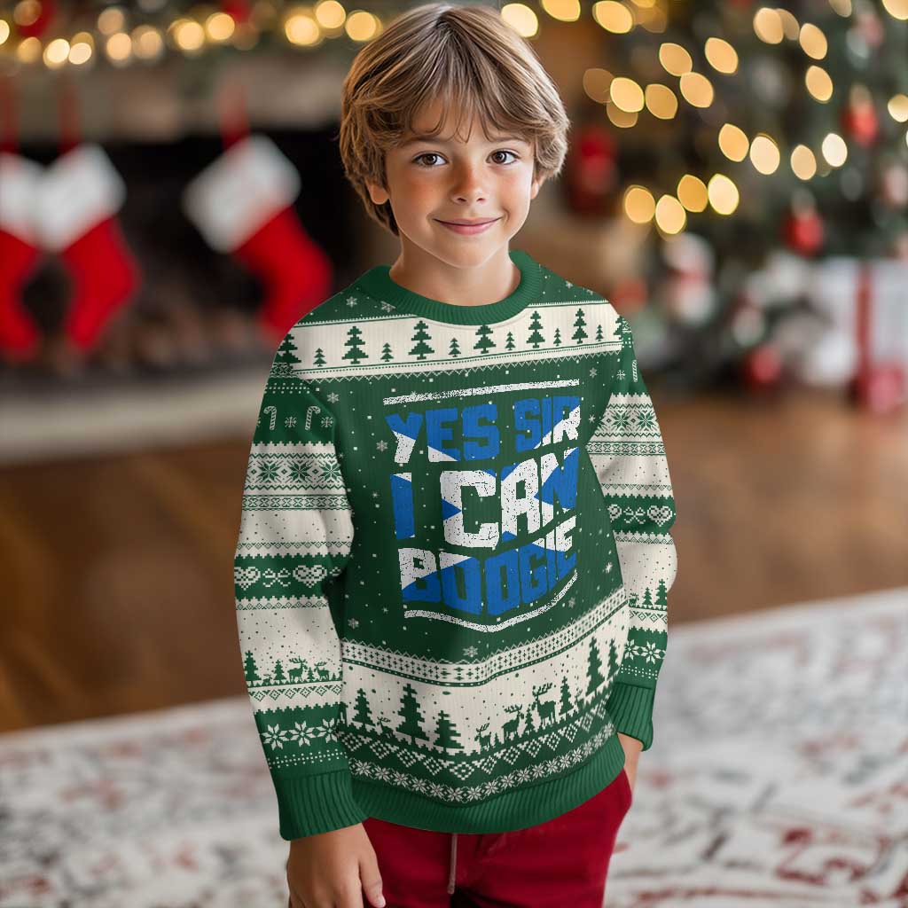 Funny Scottish Anthem Fan Saltire Flag Ugly Christmas Sweater Yes Sir I Can Boogie Sports Style Scotland Football Supporters