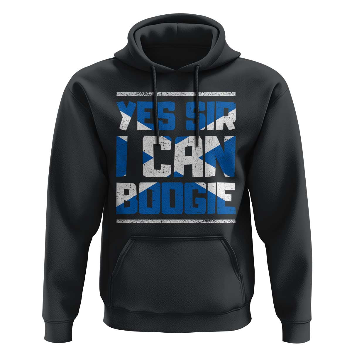 Funny Scottish Anthem Fan Saltire Flag Hoodie Yes Sir I Can Boogie Sports Style Scotland Football Supporters