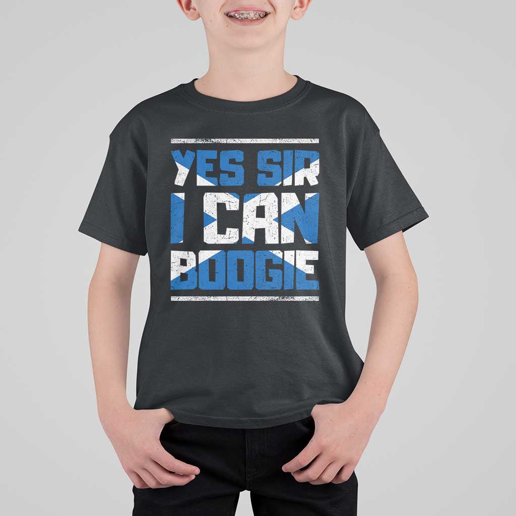 Funny Scottish Anthem Fan Saltire Flag T Shirt For Kid Yes Sir I Can Boogie Sports Style Scotland Football Supporters