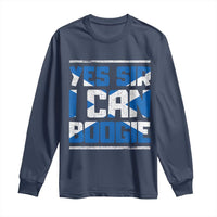 Funny Scottish Anthem Fan Saltire Flag Long Sleeve Shirt Yes Sir I Can Boogie Sports Style Scotland Football Supporters