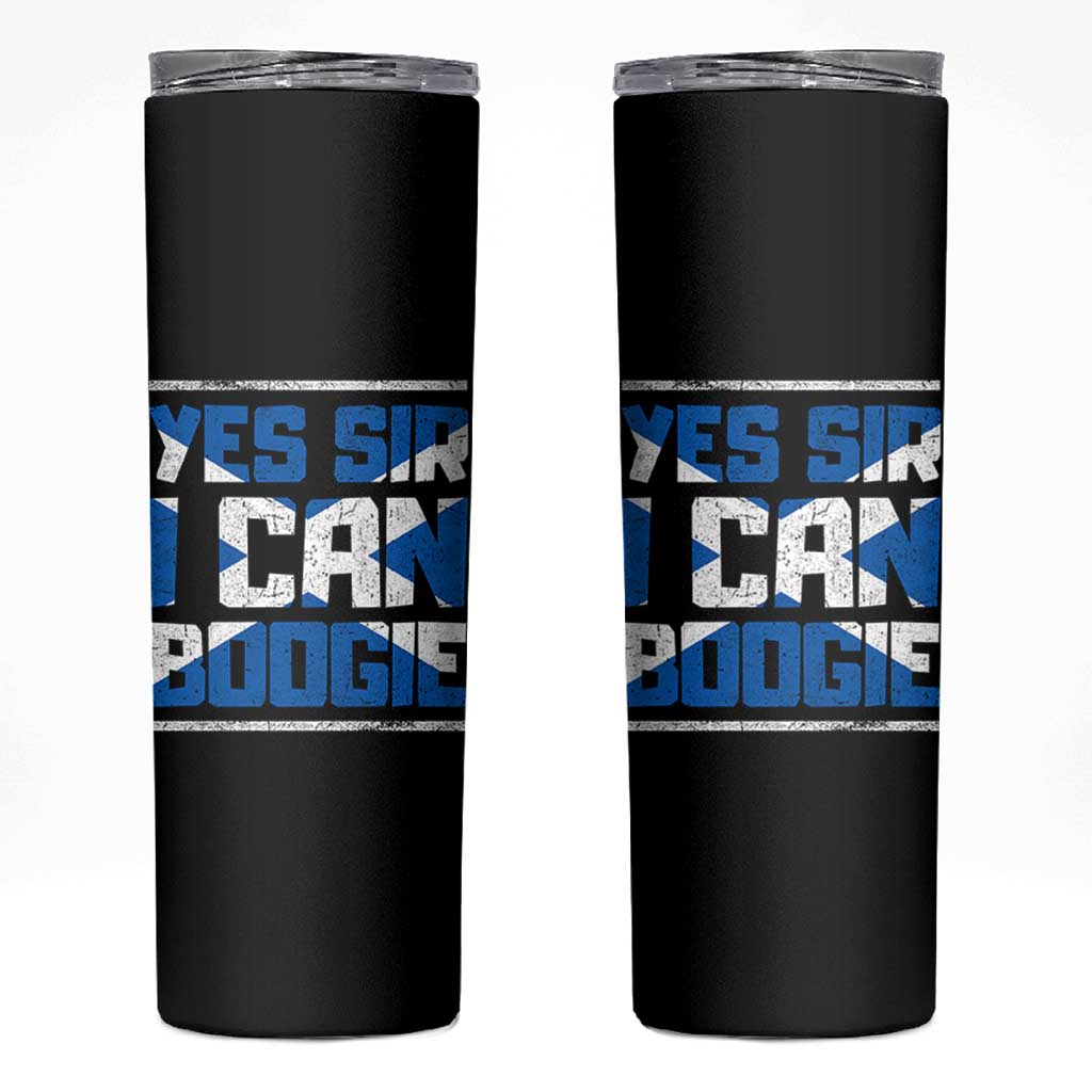 Funny Scottish Anthem Fan Saltire Flag Skinny Tumbler Yes Sir I Can Boogie Sports Style Scotland Football Supporters