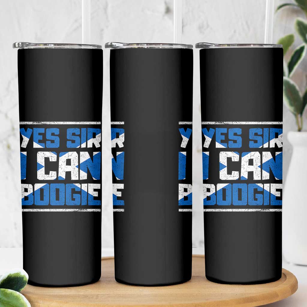 Funny Scottish Anthem Fan Saltire Flag Skinny Tumbler Yes Sir I Can Boogie Sports Style Scotland Football Supporters