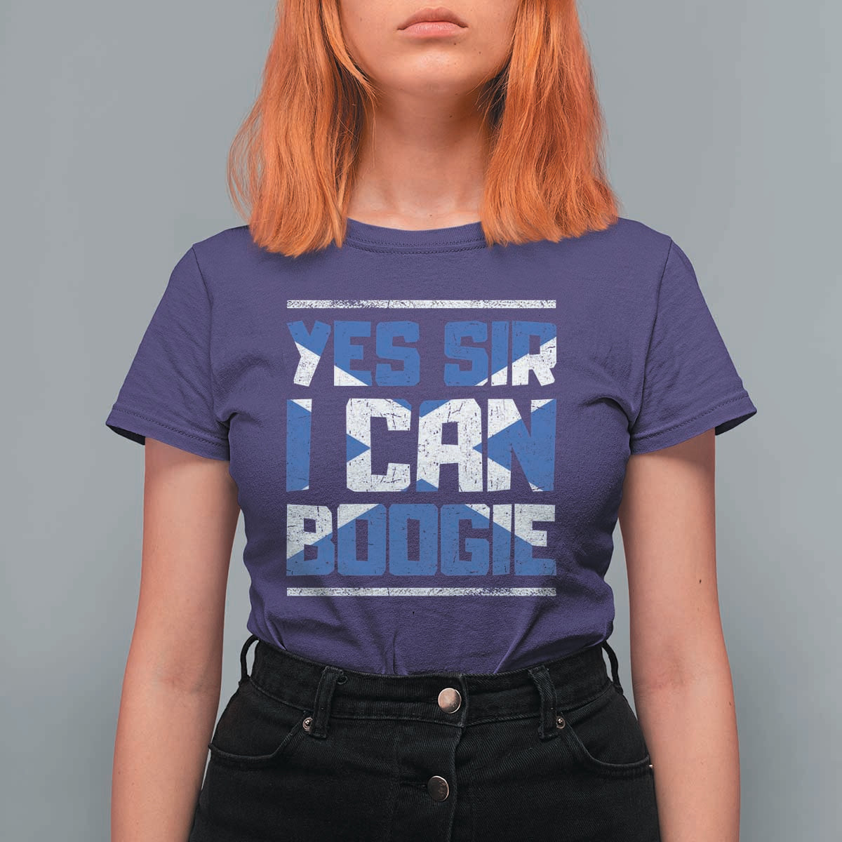 Funny Scottish Anthem Fan Saltire Flag T Shirt For Women Yes Sir I Can Boogie Sports Style Scotland Football Supporters