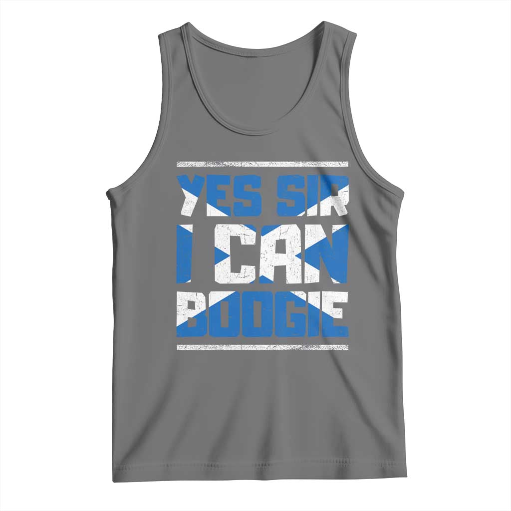 Funny Scottish Anthem Fan Saltire Flag Tank Top Yes Sir I Can Boogie Sports Style Scotland Football Supporters
