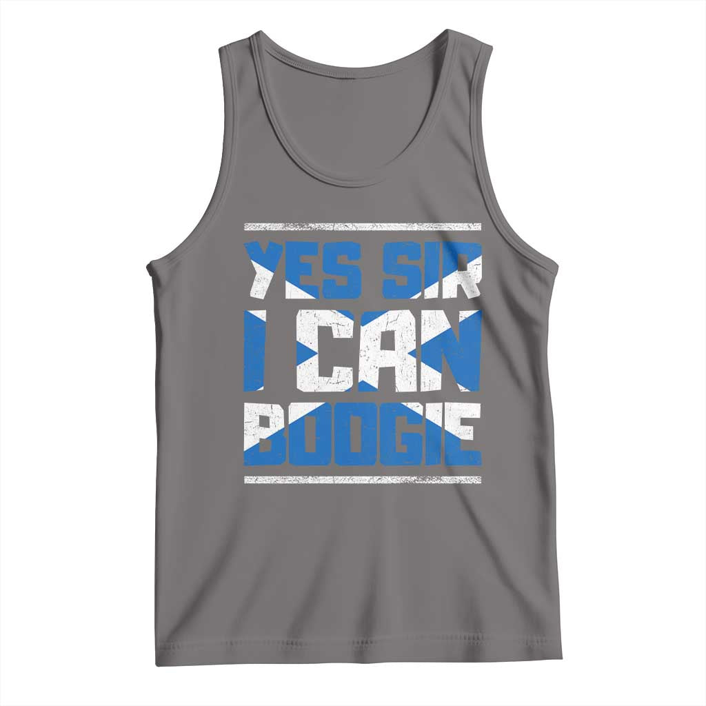 Funny Scottish Anthem Fan Saltire Flag Tank Top Yes Sir I Can Boogie Sports Style Scotland Football Supporters