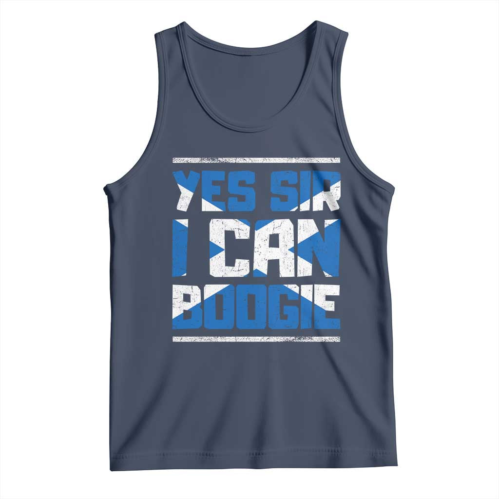 Funny Scottish Anthem Fan Saltire Flag Tank Top Yes Sir I Can Boogie Sports Style Scotland Football Supporters