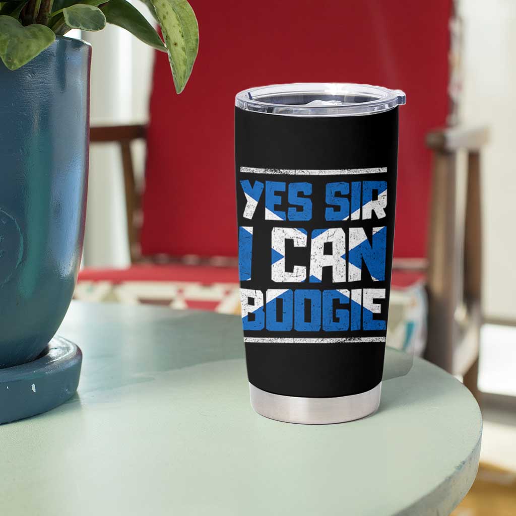 Funny Scottish Anthem Fan Saltire Flag Tumbler Cup Yes Sir I Can Boogie Sports Style Scotland Football Supporters