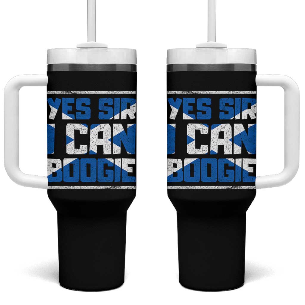 Funny Scottish Anthem Fan Saltire Flag Tumbler With Handle Yes Sir I Can Boogie Sports Style Scotland Football Supporters
