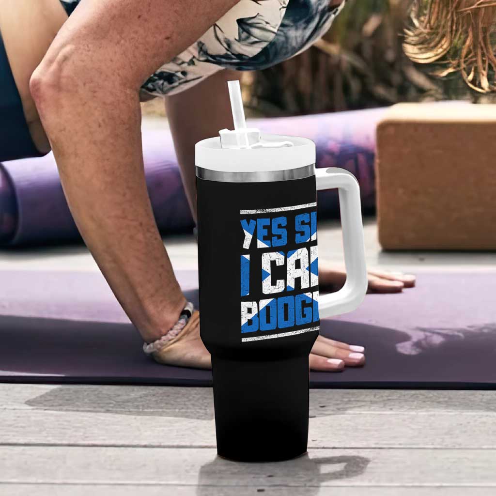 Funny Scottish Anthem Fan Saltire Flag Tumbler With Handle Yes Sir I Can Boogie Sports Style Scotland Football Supporters