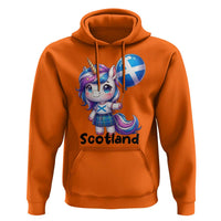 Cute Unicorn Wearing Tartan Kilt Holding Saltire Flag Graphic Hoodie