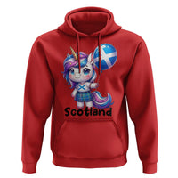 Cute Unicorn Wearing Tartan Kilt Holding Saltire Flag Graphic Hoodie