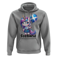 Cute Unicorn Wearing Tartan Kilt Holding Saltire Flag Graphic Hoodie