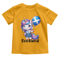Cute Unicorn Wearing Tartan Kilt Holding Saltire Flag Graphic Toddler T Shirt