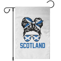 Scotland Messy Bun Hair Saltire Flag Ribbon Bow Garden Flag Scottish Pride for Girls Women