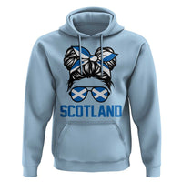 Scotland Messy Bun Hair Saltire Flag Ribbon Bow Hoodie Scottish Pride for Girls Women
