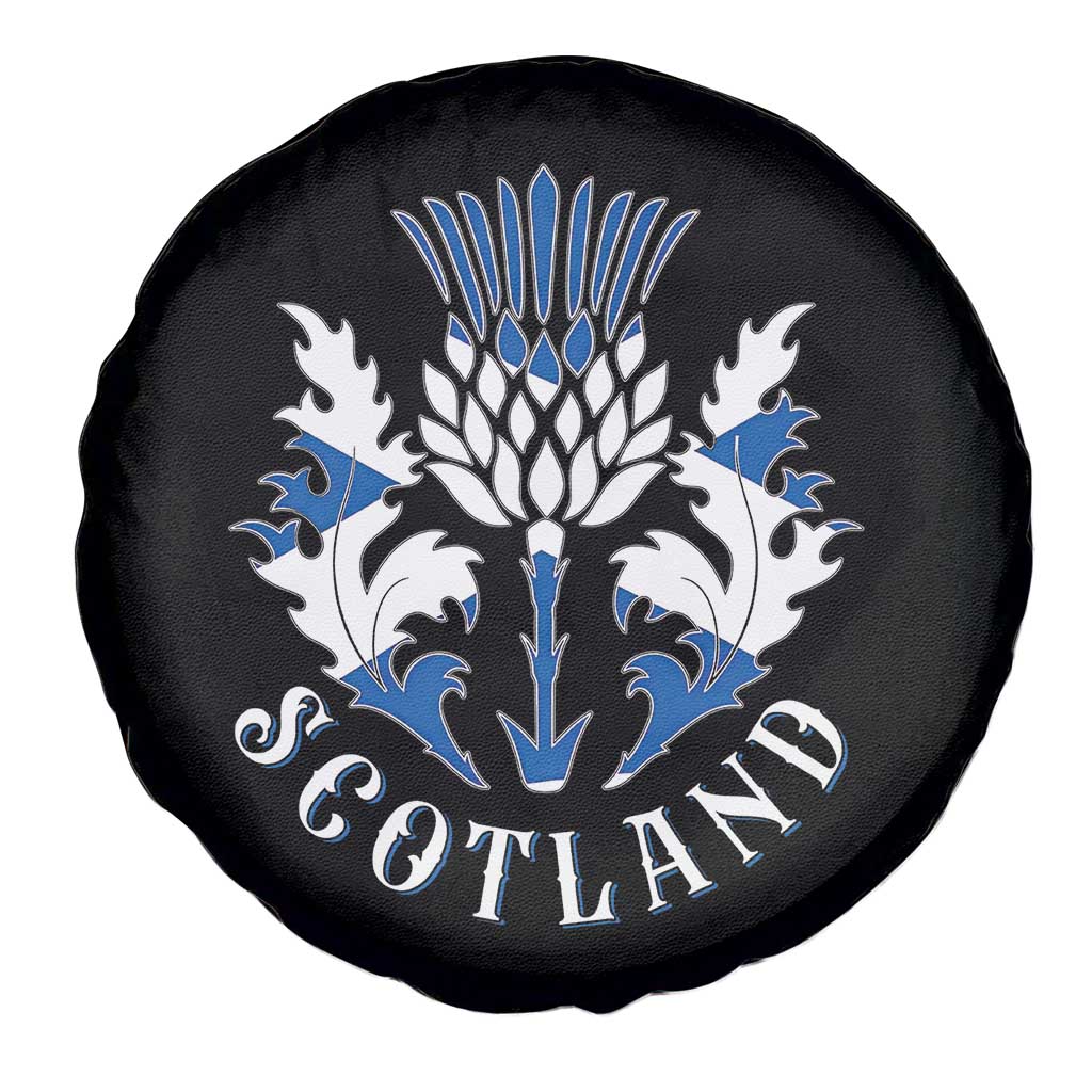 Scotland Thistle Floral Emblem Spare Tire Cover Stylized Gothic Heraldry Scottish Heritage Pride