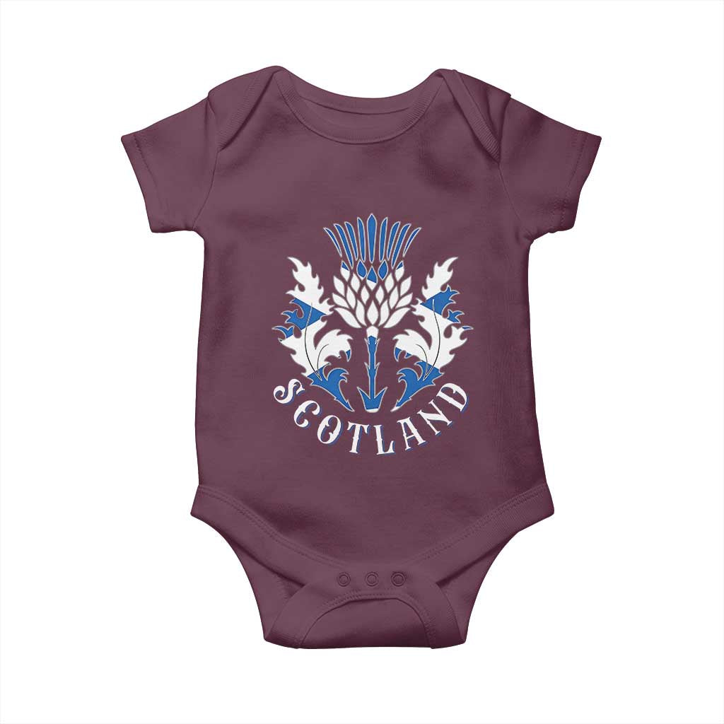 Scotland Thistle Floral Emblem Baby Onesie Stylized Gothic Heraldry Scottish Heritage Pride